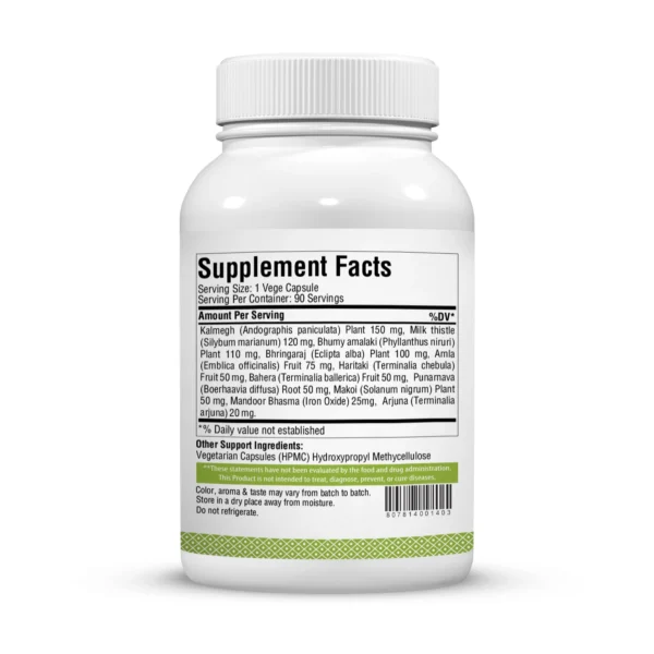 Livrol-Forte-Facts Livrol Forte Capsules - Ayurvedic Herbal Supplement – 90 Vege Capsules – 800 Mg Each