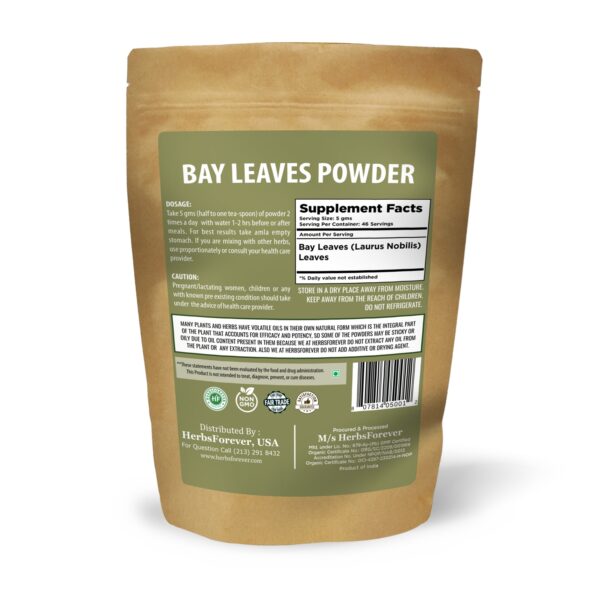 Bay Leaves (Tej Patta) Powder (Cinnamomum Tamala) - Non GMO - Vegan - (230 Gms - ½ LBS)