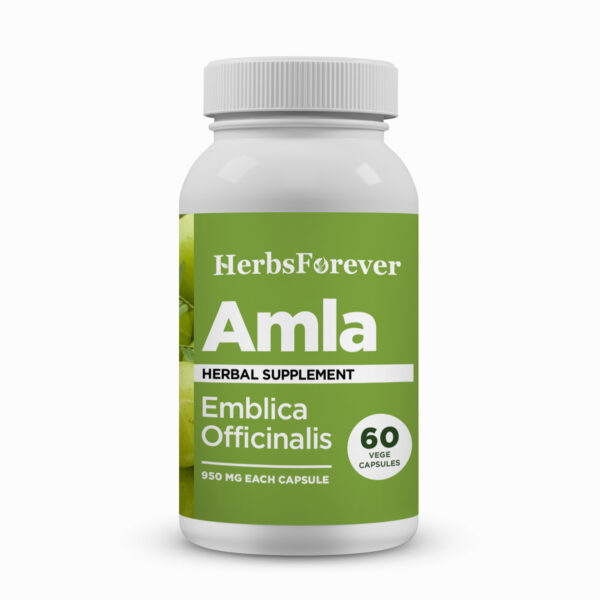 Amla Capsules - Embelica Officinalis - 45% Tannins - Extract Ratio 10:1 - 60 Vege Capsules - 950 mg each
