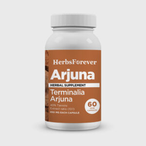 Arjuna Capsules - Terminalia Arjuna - 40% Tannins - Extract Ratio 10:1 - 60 Vege Capsules - 850 mg each