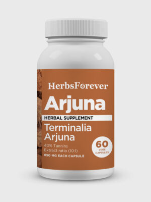 Arjuna Capsules - Terminalia Arjuna - 40% Tannins - Extract Ratio 10:1 - 60 Vege Capsules - 850 mg each