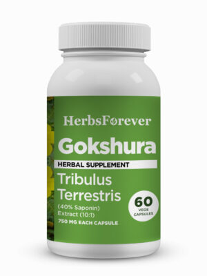 Gokshura Capsules - Tribulus Terrestris - 40% Saponin - Extract Ratio 10:1 - 60 Vege Capsules - 750 mg each