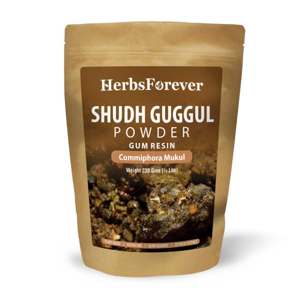 bnr1_shudh-guggul_powder_230 Shudh (Purified) Guggul Resin Powder – (Commiphora Mukul) – Non GMO - Vegan – 230 Gms - ½ LBS