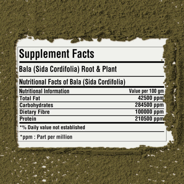 Bala Powder (Sida Cordifolia) - Non GMO - Vegan - (454 Gms -1 LBS)