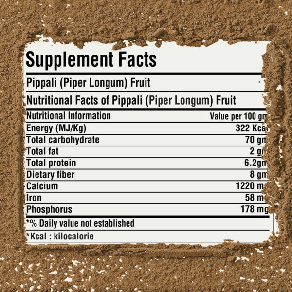 Pippali Powder (Piper Longum) - Non GMO - Vegan - (230 Gms- ½ LBS)