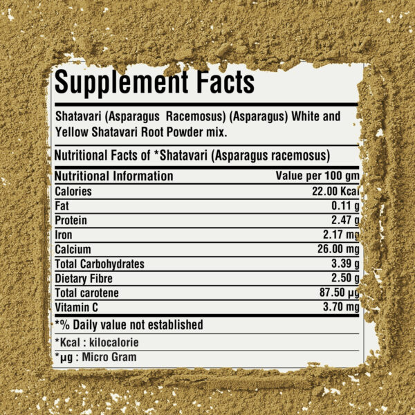 Shatavari Powder (Asparagus Racemosus) - Non GMO - Vegan - (230Gms -  ½ LBS)
