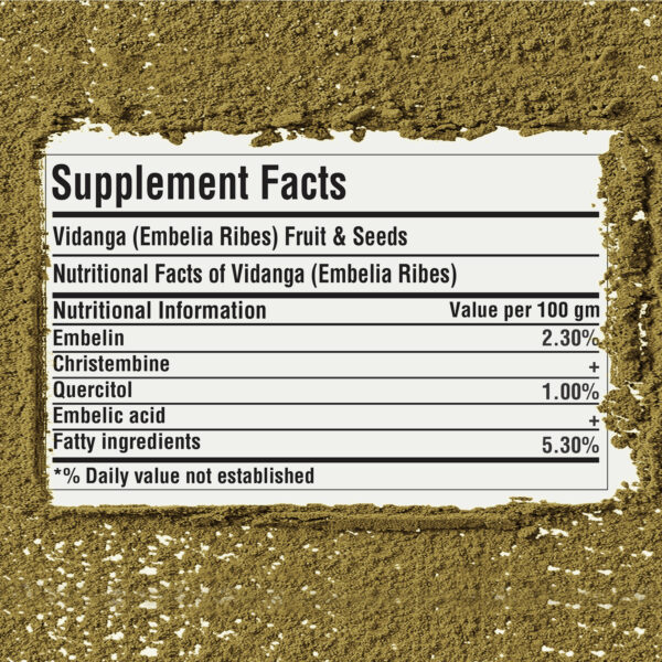 bnr3_vidanga_powder_454_facts Vidanga Powder (Embellia Ribes) - Non GMO - Vegan - (454 Gms - 1LBS)