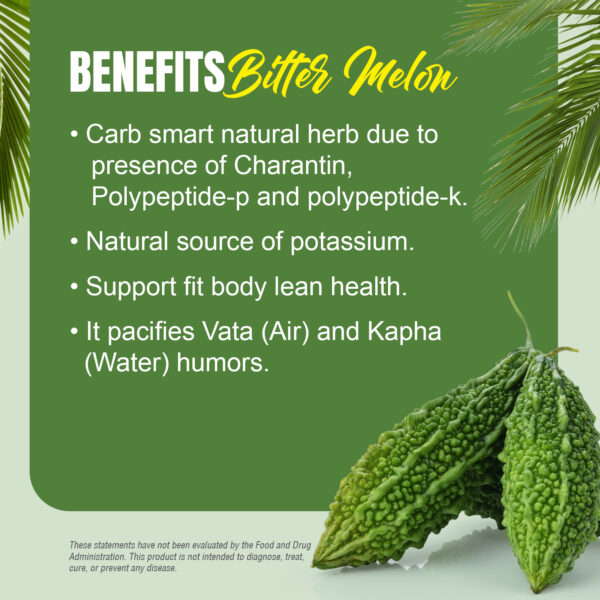Bitter Melon Capsules (Momordica Charantia) - 5% Bitters - Extract Ratio 10:1 - 60 Vege Capsules - 880 mg each