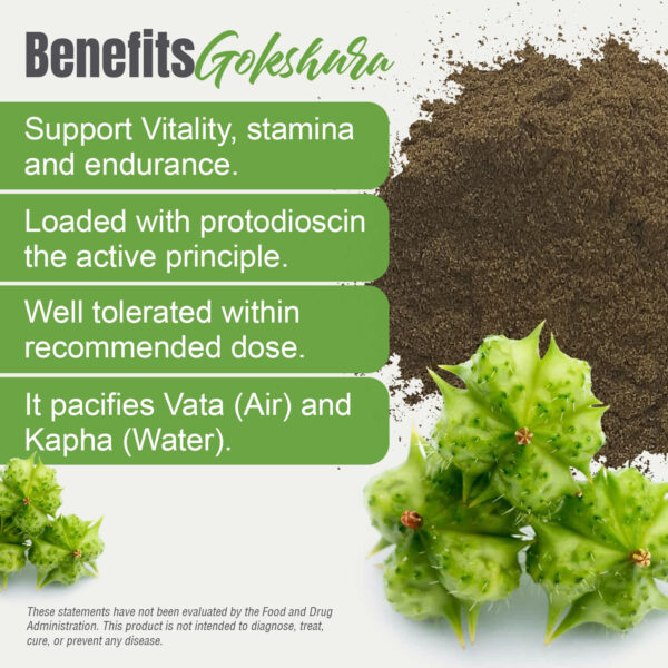 bnr5_gokshura_powder_454_dosage Gokshura Powder (Tribulus Terrestris) - Non GMO - Vegan - (454Gms - 1LBS)
