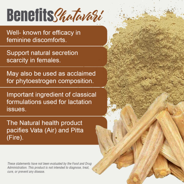 Shatavari Powder (Asparagus Racemosus) - Non GMO - Vegan - (230Gms -  ½ LBS)