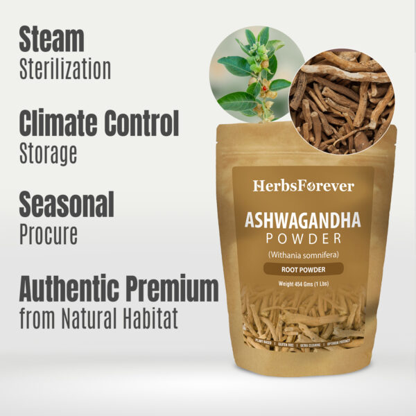 Ashwagandha Powder (Withania Somnifera) – Non GMO – Vegan – (454 Gms – 1LBS)
