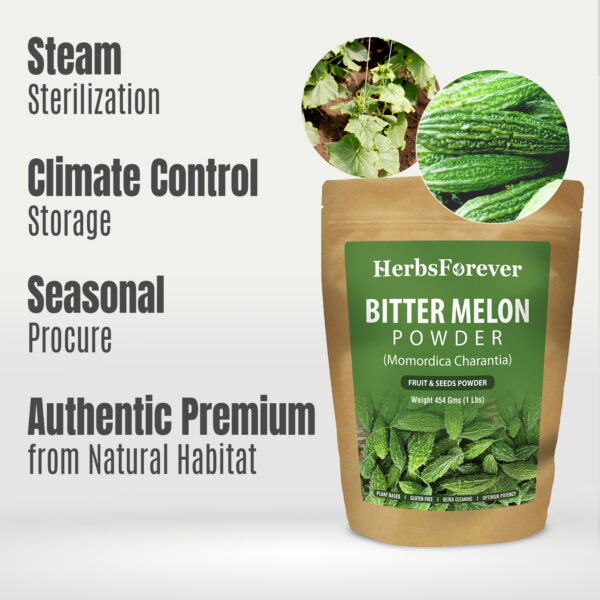 Bitter Melon (Karela) Powder (Momordica Charantia ) – Non GMO – Vegan – (454 Gms – 1LBS)