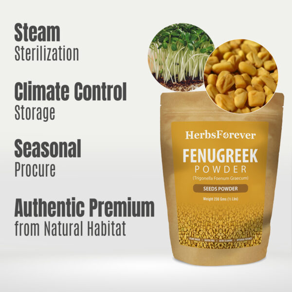Fenugreek Powder (Trigonella Foenum Graecum) - Non GMO  - Vegan - (230 Gms - ½ LBS)