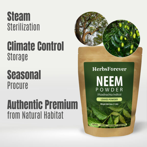 Neem Powder (Azadirachta Indica) - Non GMO - Vegan - (454Gms - 1LBS)