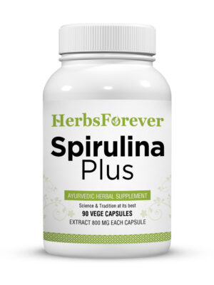 Spirulina Plus Capsules - Ayurvedic Herbal Supplement (90 Vege Capsules – 800 Mg Each)