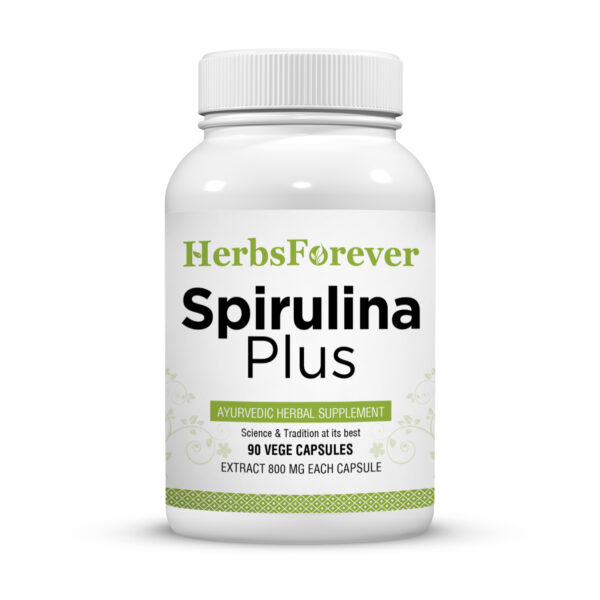 bnr1_spirulina-plus_90Caps Spirulina Plus Capsules - Ayurvedic Herbal Supplement (90 Vege Capsules – 800 Mg Each)