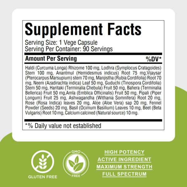 Acne Care (Acnil) - Ayurvedic Herbal Supplement - 90 Vege Capsules - 800 Mg Each