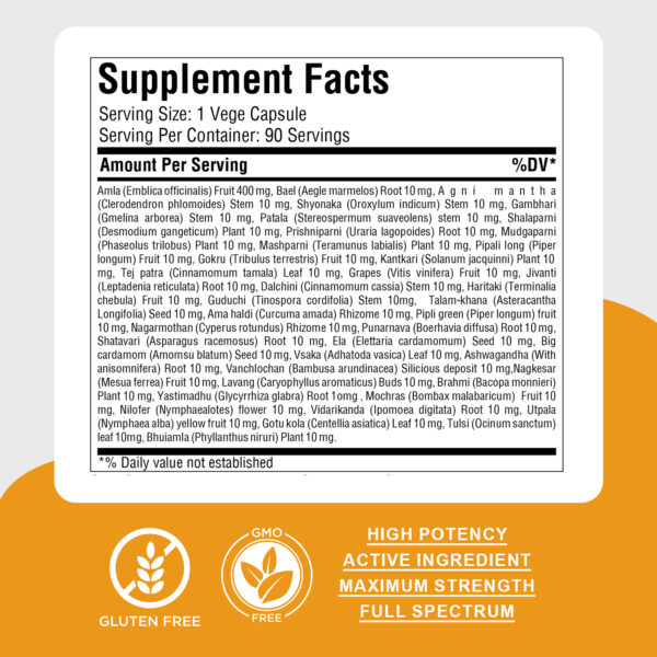 Chywanprash Capsules - Ayurvedic Herbal Supplement – 90 Vege Capsules – 800 Mg Each