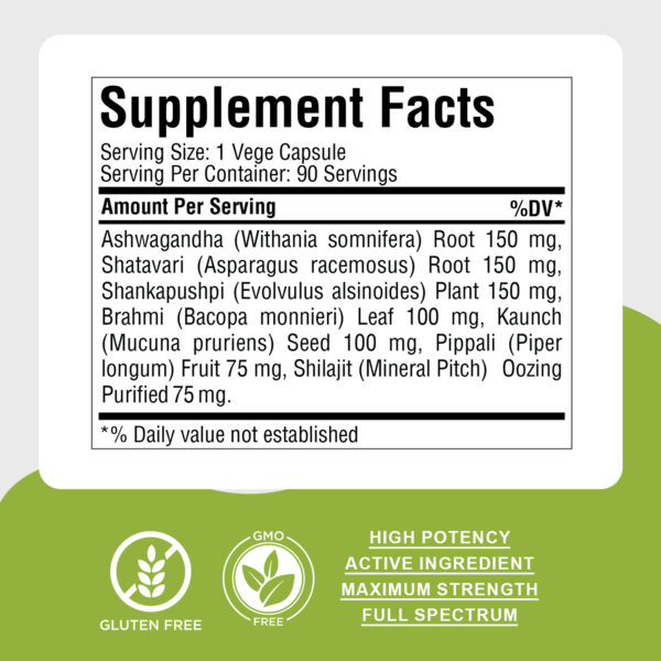 bnr3_true_calm_90Caps True Calm Capsules - Ayurvedic Herbal Supplement – 90 Vege Capsules – 800 Mg Each