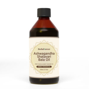 Ashwagandha Bala Shatavari Oil-Processed with Sesame Oil-Cold pressed and double filtered in Muslin cloth-210 ml