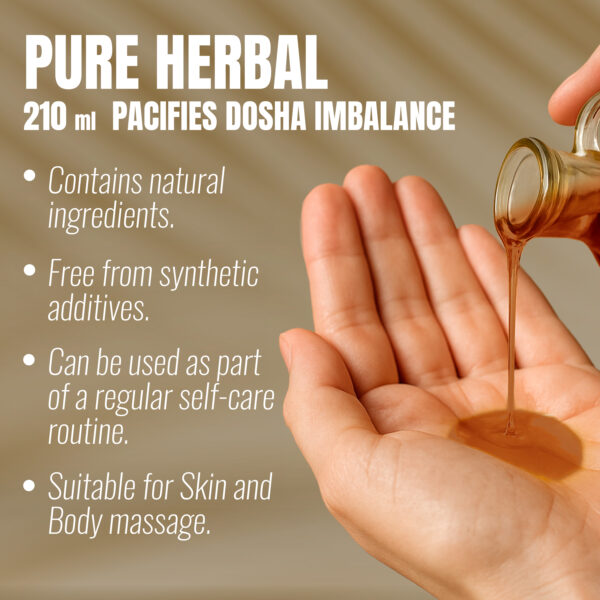 Dashmool Oil – Oil made with composition of Ten Herbs - Processed with Sesame Oil - Cold pressed and double filtered in Muslin cloth - 210 ml