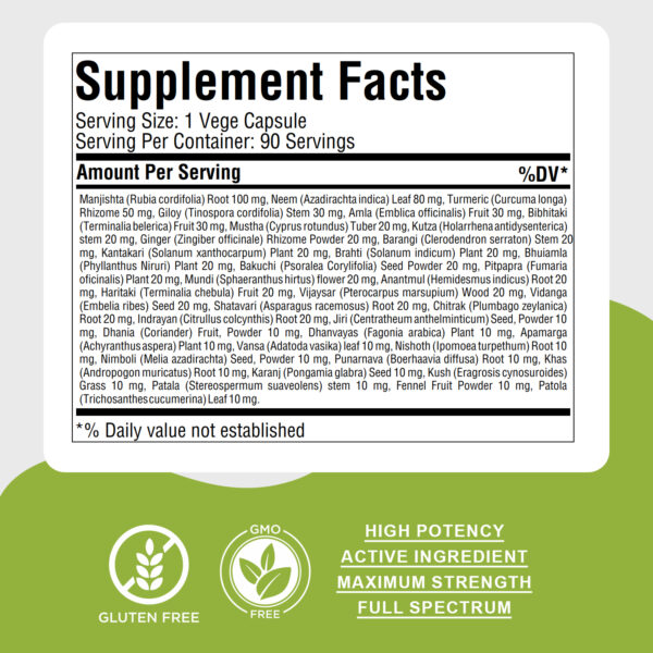 bnr3_maha-manjishtadi_guggul Maha Manjishtadi Kwath - Ayurvedic Herbal Supplement - 90 Vege Capsules - 800 Mg Each